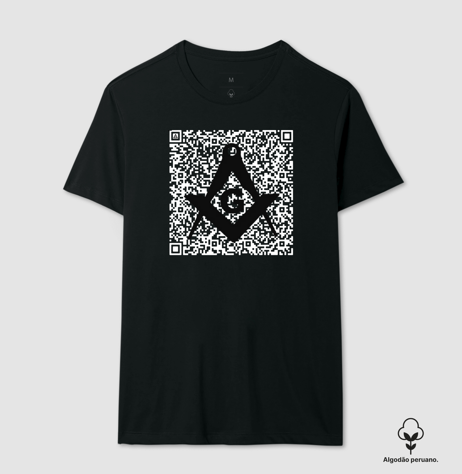 Camiseta QR Bode 1 Algodão Peruano - Mr. GADU - Preta