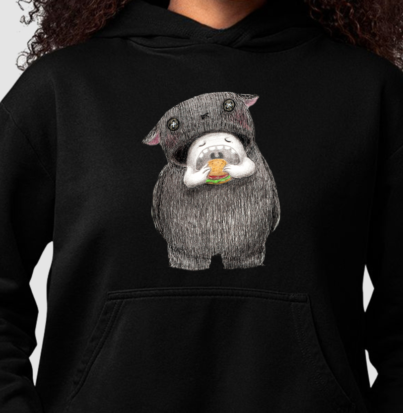 Hoodie Moletom Lanche Monstro Feliz