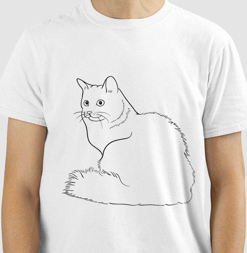 Camiseta Gato peludo 