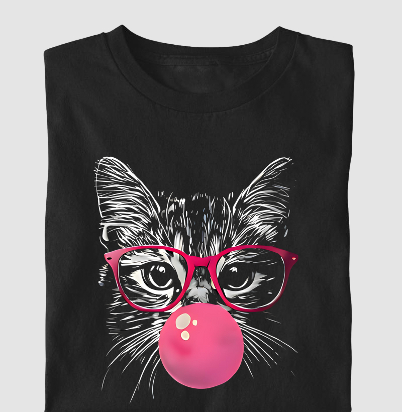 Gato com chiclete