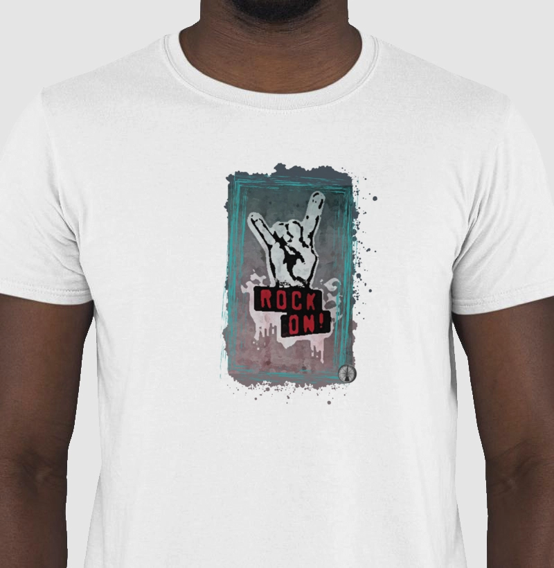 camiseta saudação do rock
