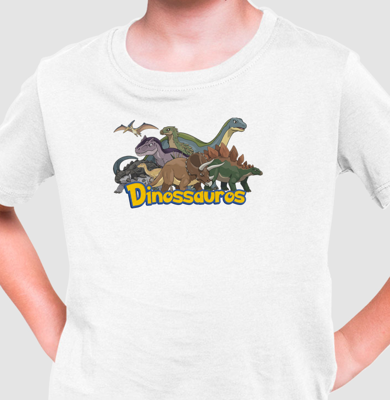 Camisa Algodão Estampada Dinossauro Pokemon Equipe Triceratops Premium