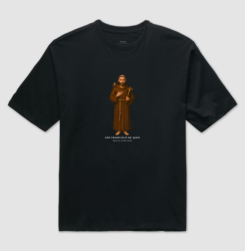 Camiseta Católica - São Francisco de Assis - Rogai por nós