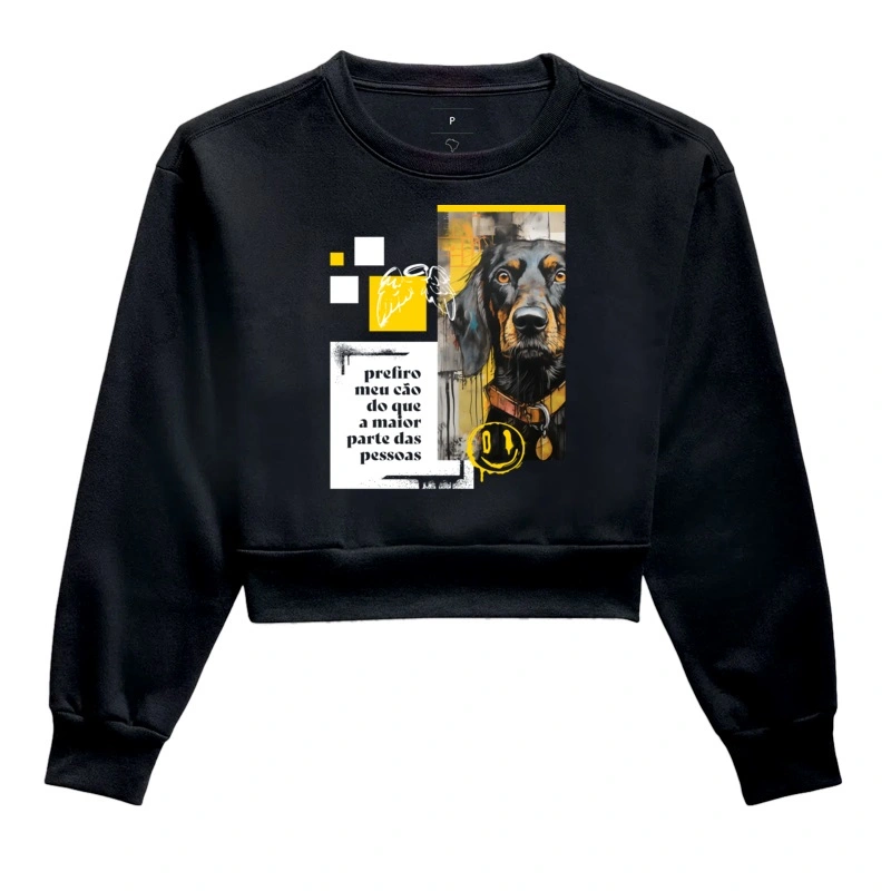 Moletom Cropped Prefiro Cão