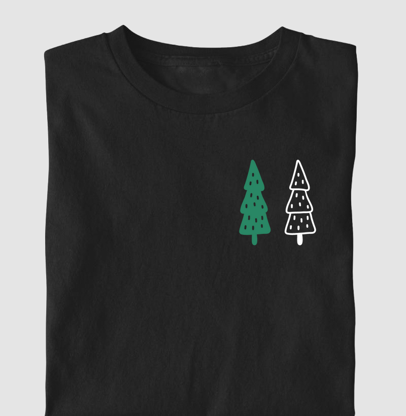 Camiseta Natal - Pinheiros de bolso