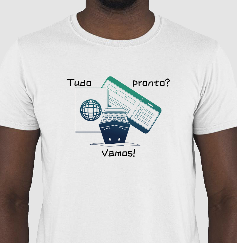 Camiseta "Tudo pronto? Vamos!" - embarque