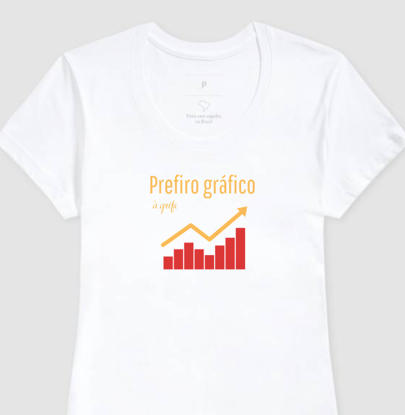 Camiseta feminina Prefiro Gráfico à Grife