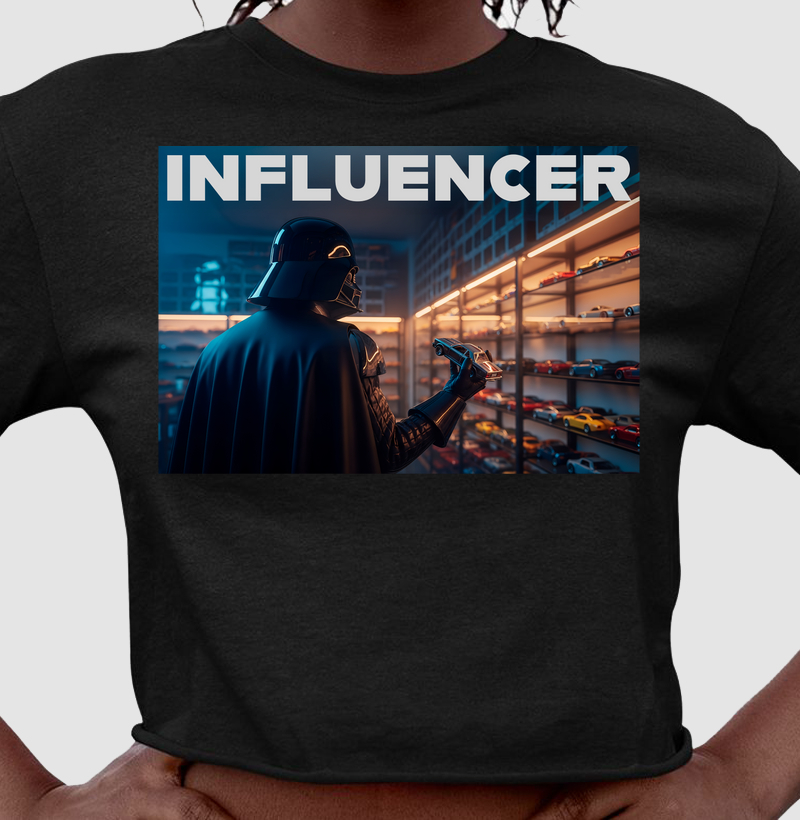 Cropped camiseta feminina influencer Dark Side Collector – edição lendária e limitada