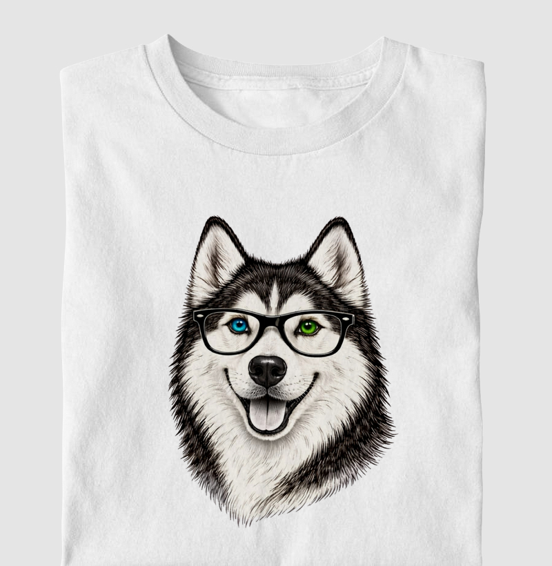 Husky siberiano de óculos