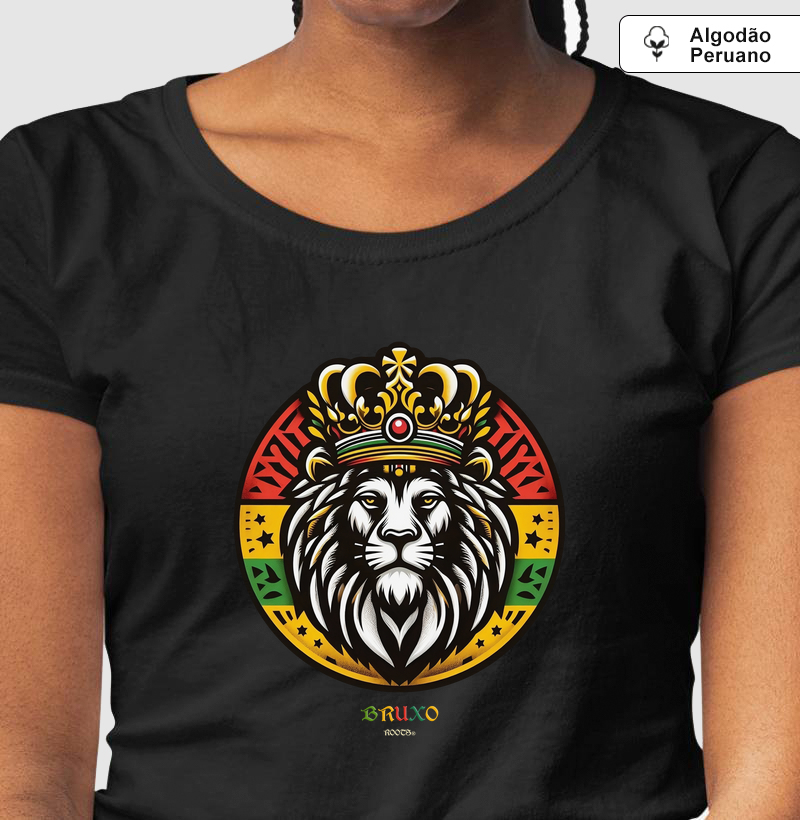 Camiseta Algodão Peruano BR00069 Reggae Lion V2