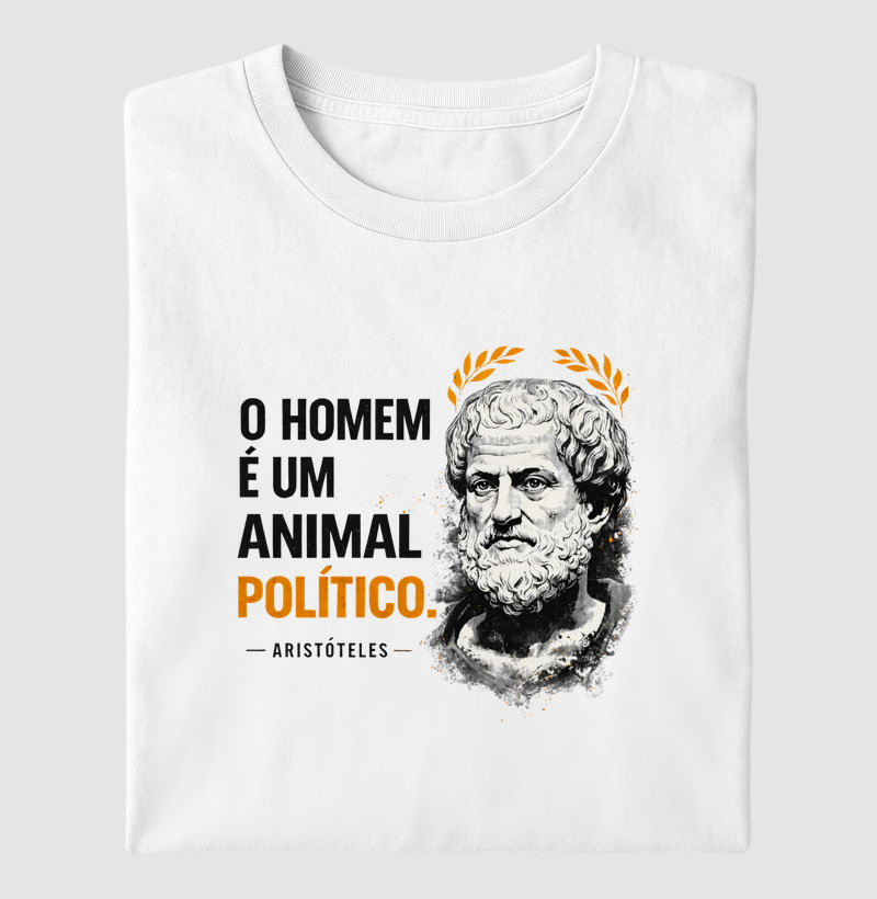Camiseta Filosofia de Aristóteles "o homem é um animal político"