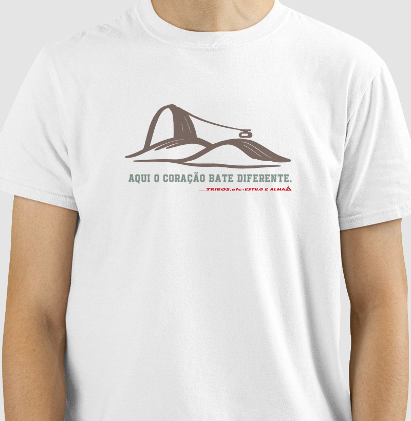 CAMISETA RESERVA.INK MASCULINA E FEMININA TRIBOS.etc MINIMALISTA IPANEMA, AQUI O CORAÇÃO BATE DIFERENTE