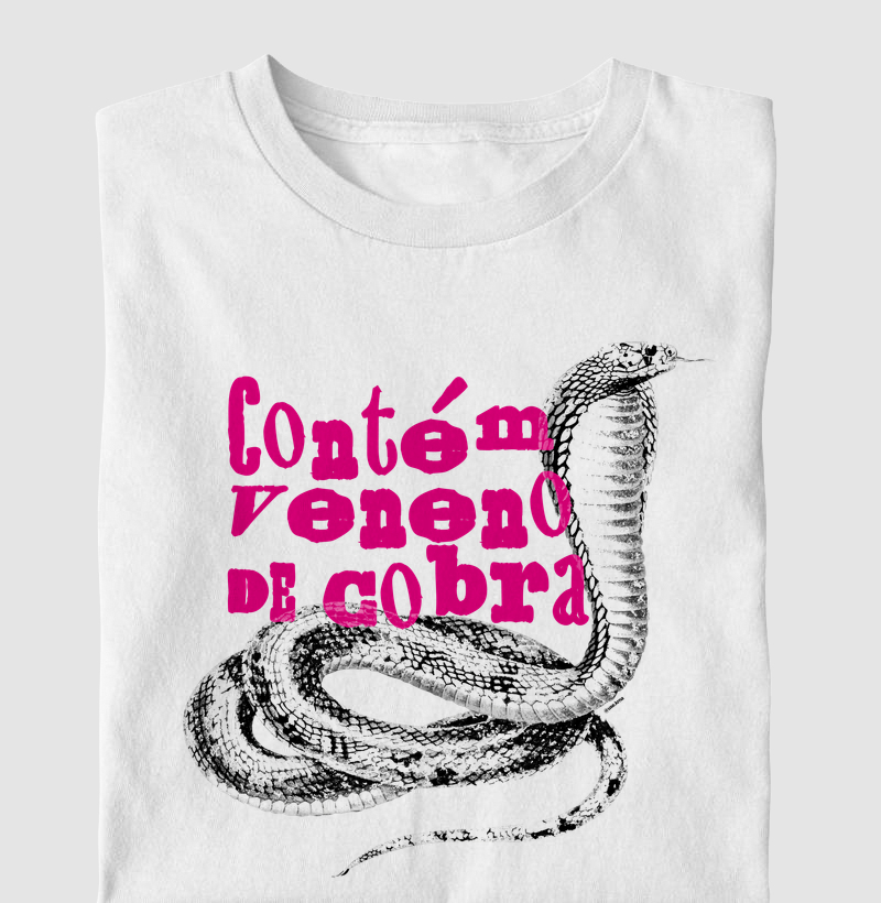 Camiseta Contém Veneno de Cobra