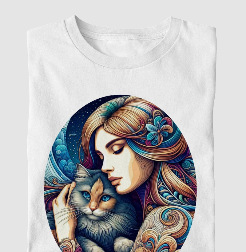 Mãe e gato - retrato
