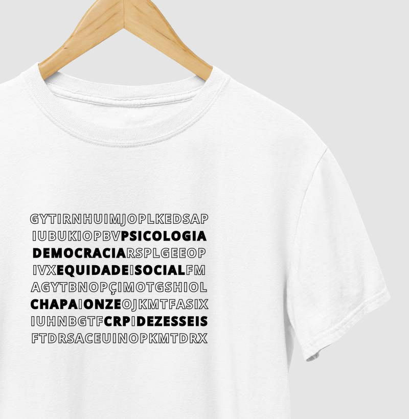 Camiseta Psicologia Caça Palavras