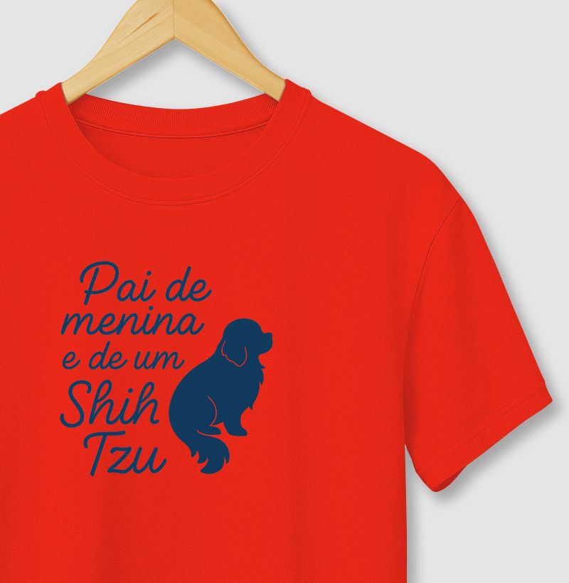Camiseta Pai de Menina - Shih Tzu