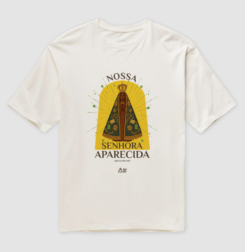 Camiseta Oversized Nossa Senhora Aparecida, rogai por nós