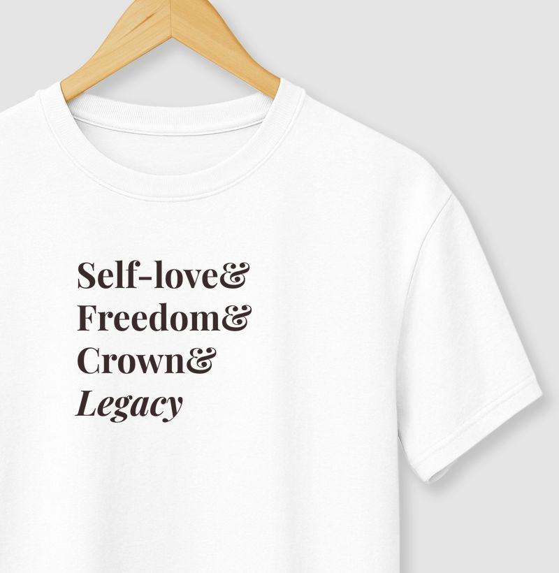 Amor-próprio, liberdade, coroa e legado_Marrom