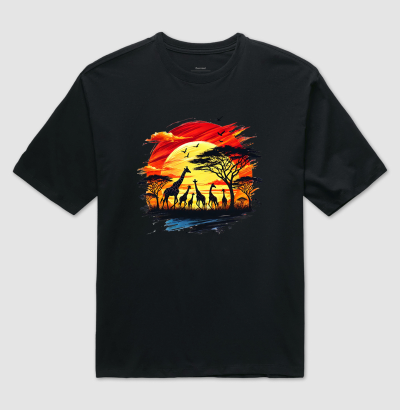 Camiseta Animalis Oversized Por do Sol 100% Algodão