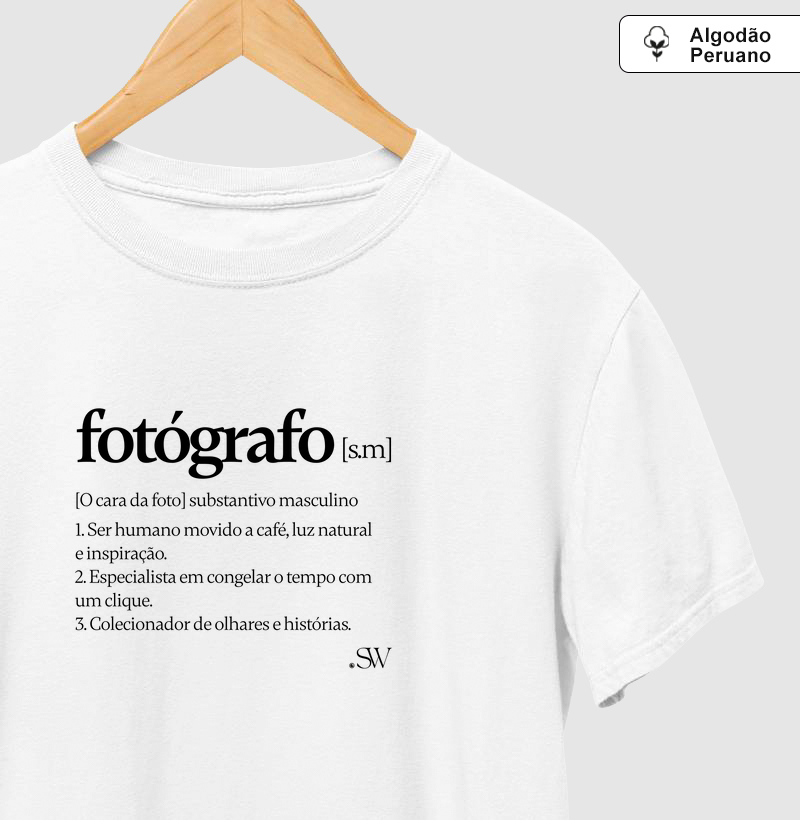 Camisa Algodão Peruano |Shutter 02 Fotografia| Conforto Premium e Amor Pela Arte de Fotografar