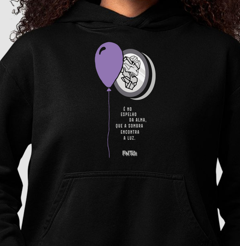 MOLETOM HOODIE SLIM "HUMANOS E MONSTROS" / ESPELHO DA ALMA