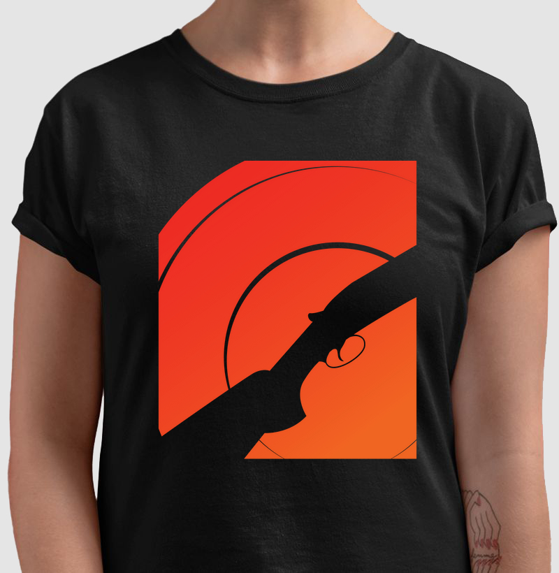 Camiseta Exclusiva - Tiro ao Prato Silhueta e Prato Laranja