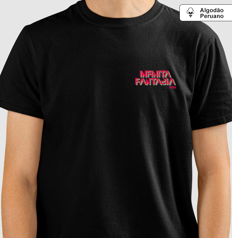 T-SHIRT "INFINITA FANTASIA" / LETTERING MINI (ALGODÃO PERUANO)