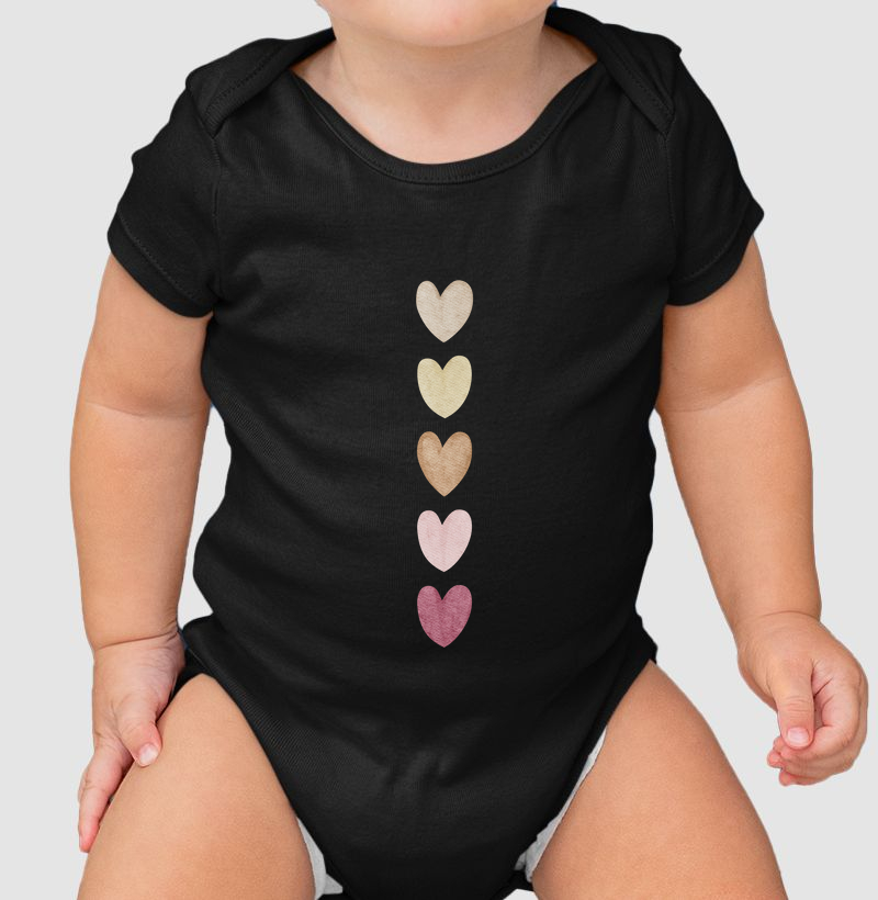 Body Infantil Corações
