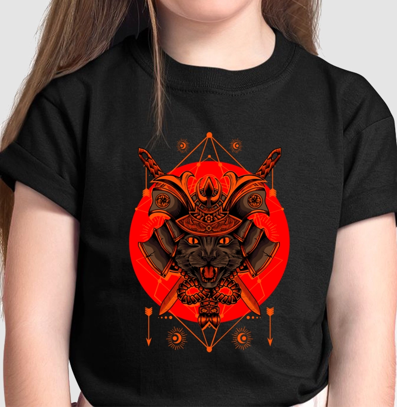 Camiseta Infantil Samurai das Nove Vidas