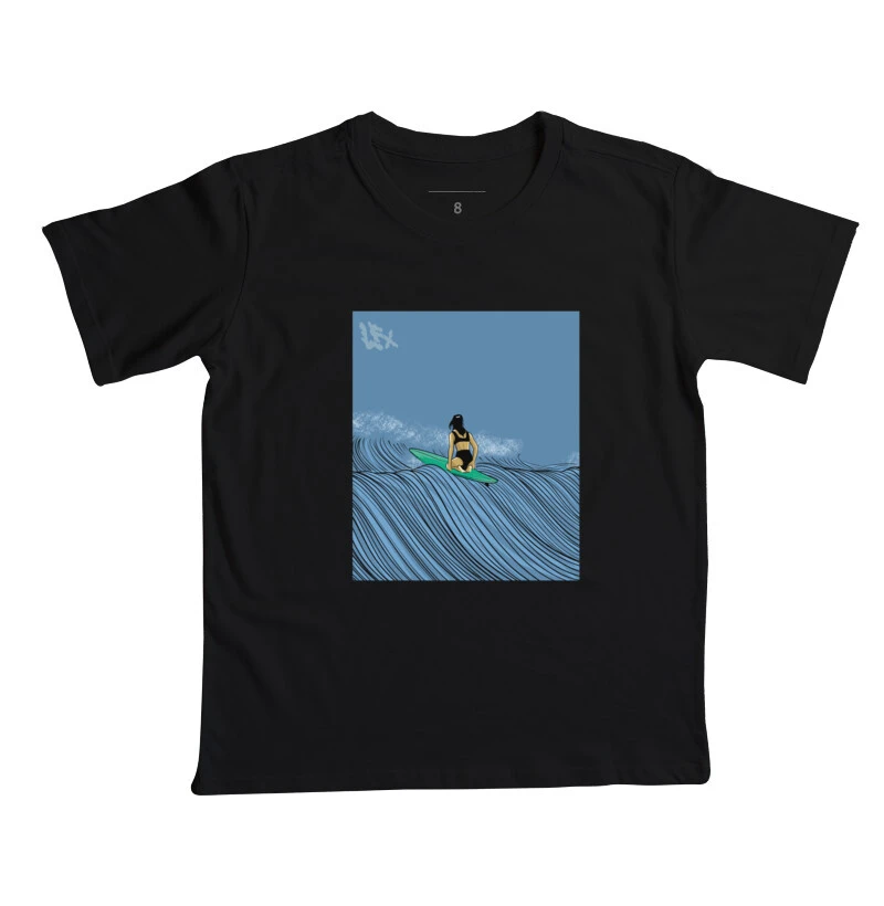 Mulher Surfista Esperando Onda V01 Infantil