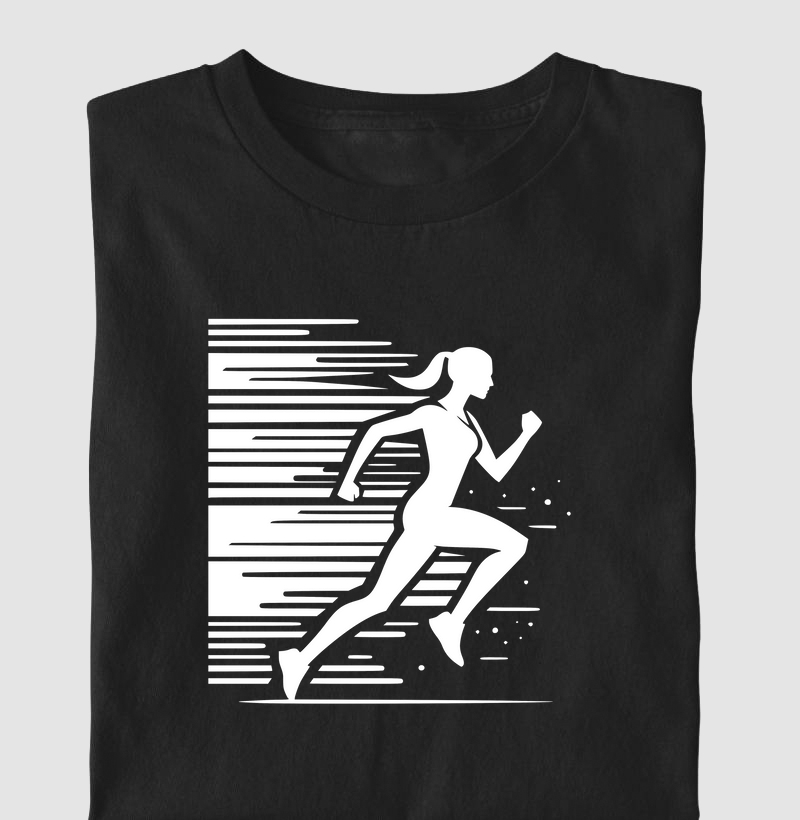 Camiseta com Silhueta de Corredora | Estilo e Movimento | Moda Esportiva de Luxo VB