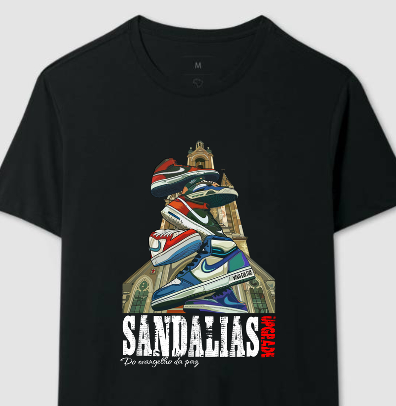 CAMISETA "SANDÁLIAS DO EVANGELHO DA PAZ"