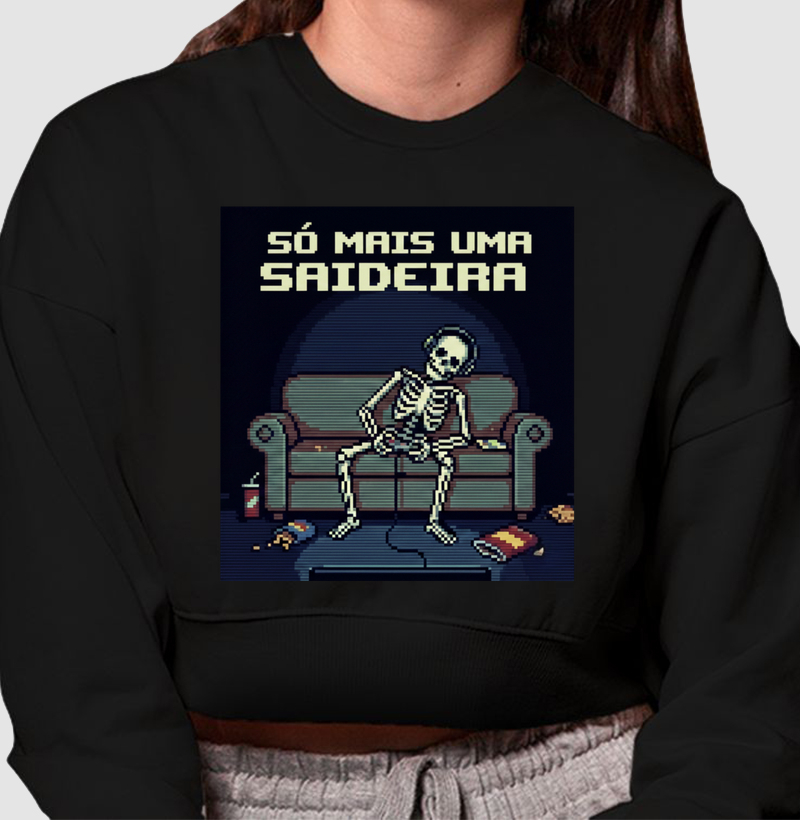 Cropped Moletom Saideira Reset8Bit