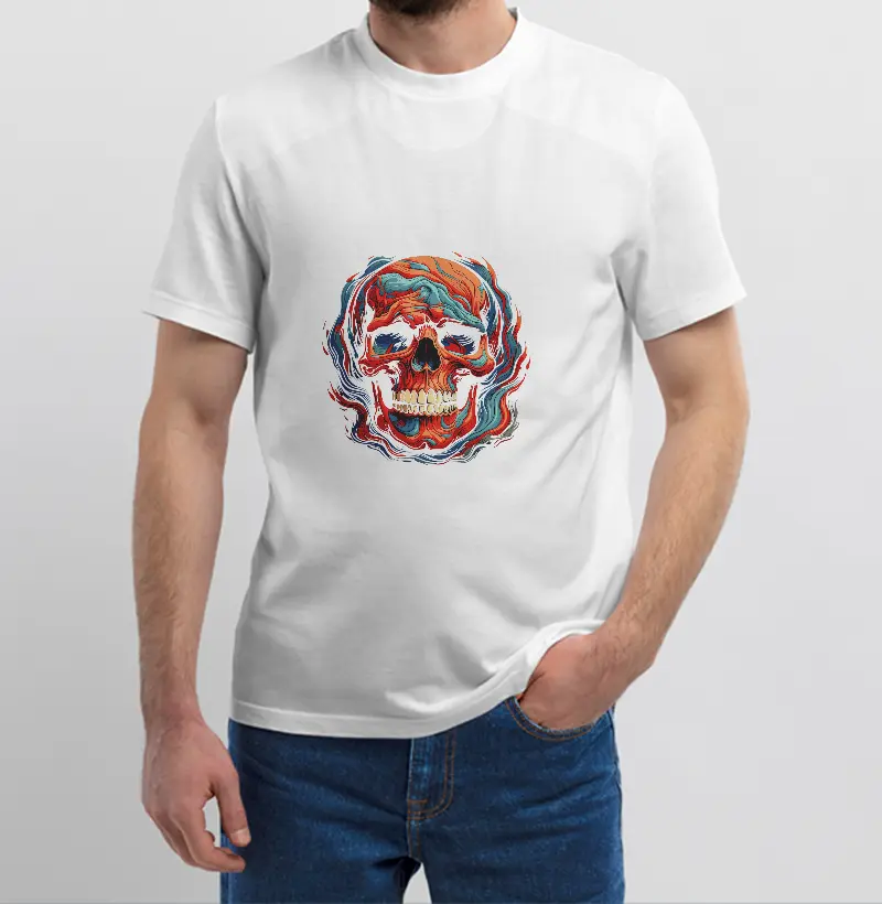 Skull T-Shirt Shading Vivid Colors