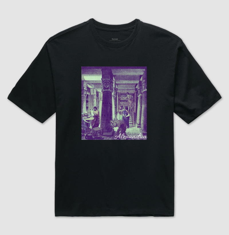 Camiseta Oversized Biblioteca de Alexandria