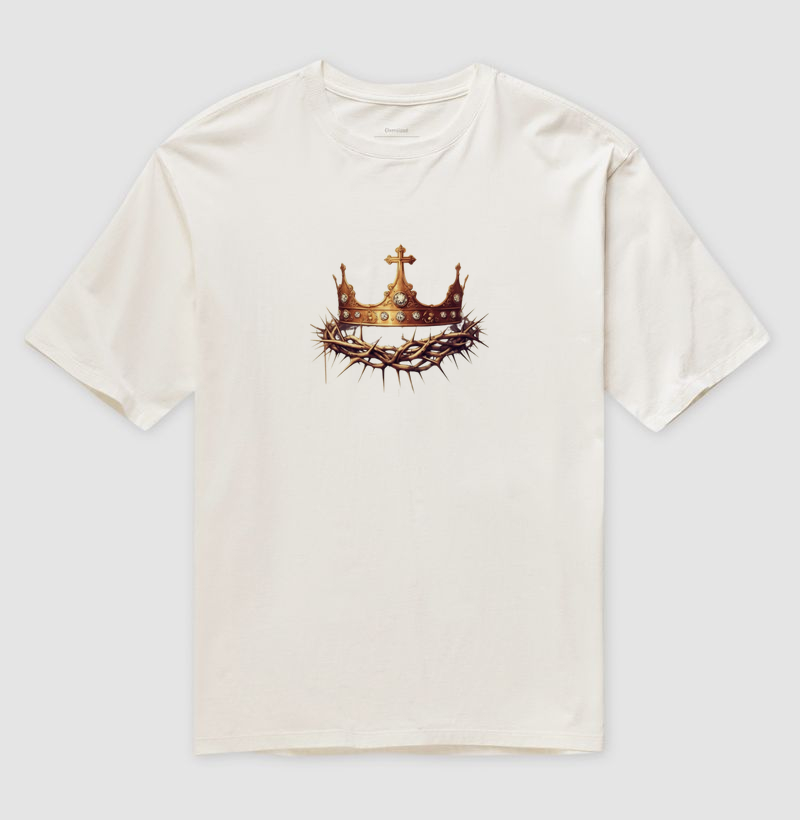 Camiseta Coroa com Cruz e Coroa de Espinhos 