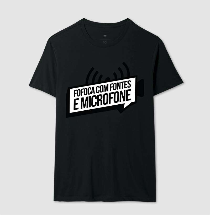 Fofoca com fontes e microfone - estampa grande