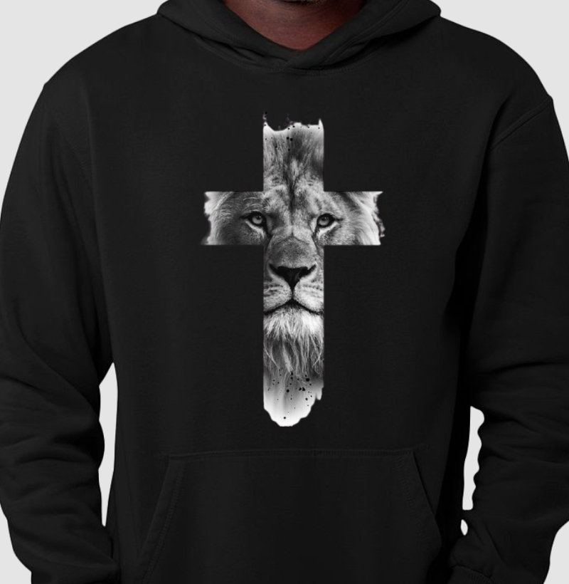 Moletom Hoodie - Leão em Cruz