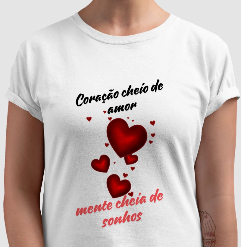 Camiseta Top Fashion Coração