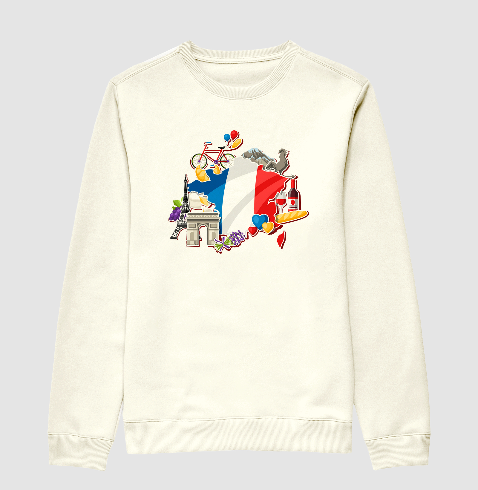Camiseta Viagem - Mapa França e Monumentos Paris