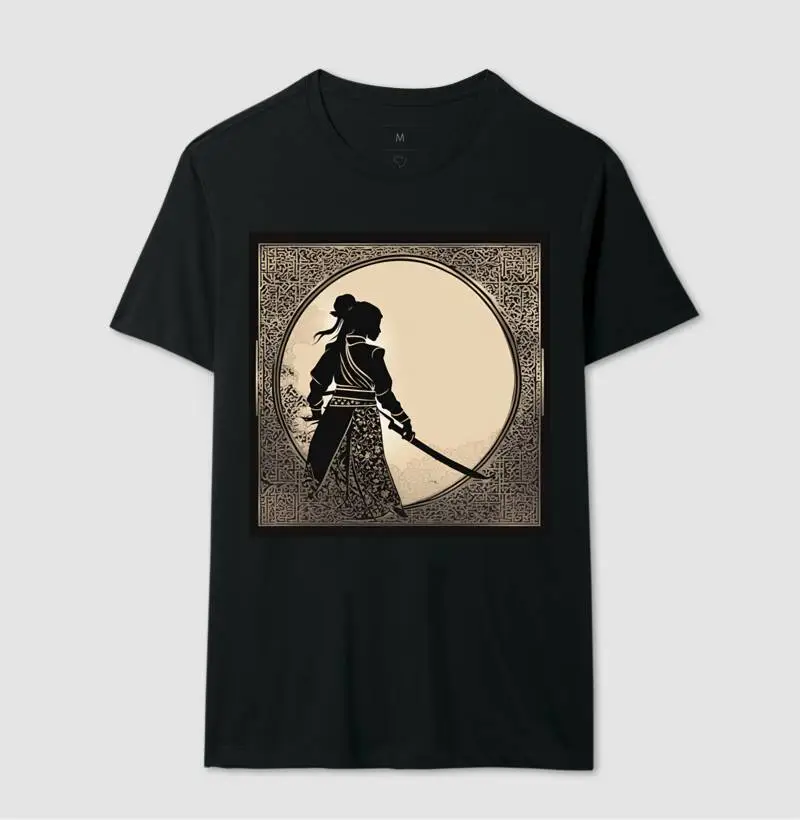 Silueta de samurai mulher