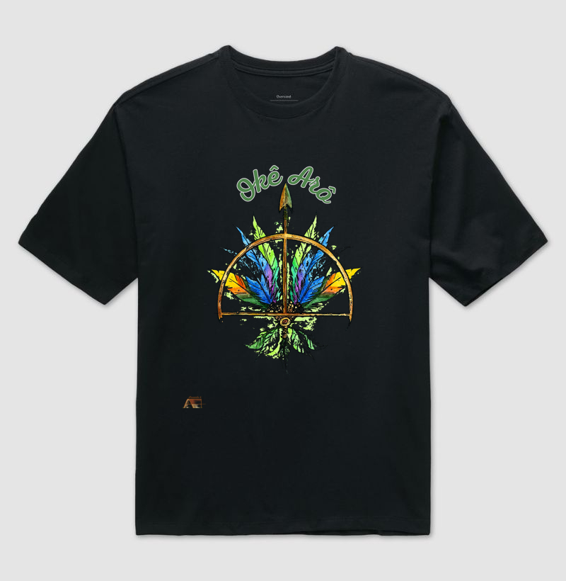 Camiseta Força da Floresta Oxóssi Ancestral 100% Algodão
