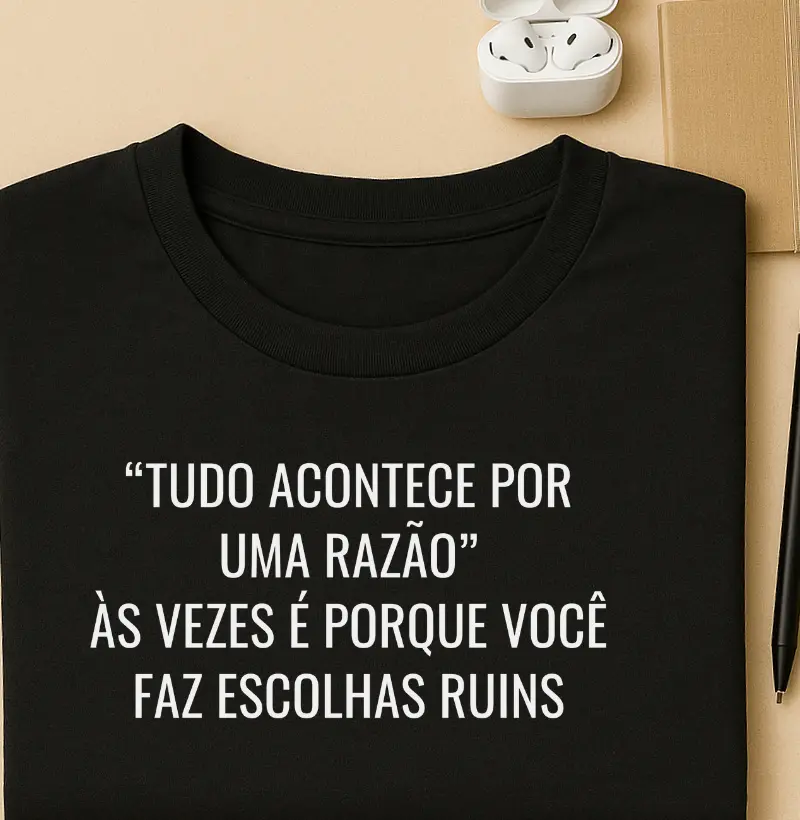 “Tudo acontece por uma razão” Às vezes é porque você faz escolhas ruins