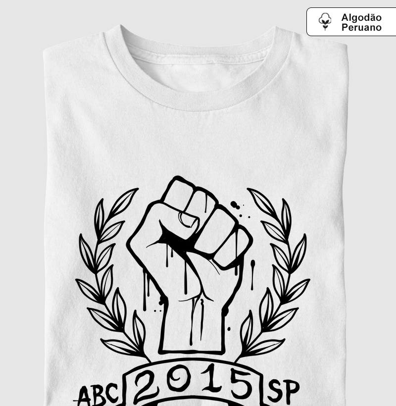 Camiseta Algodão Peruano Punho Preto