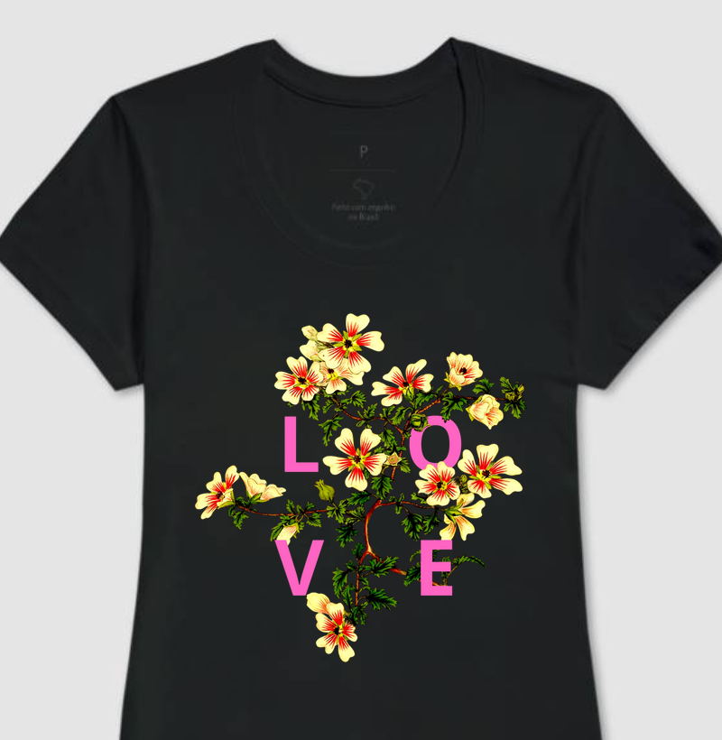 Camiseta Feminina Floral Love II