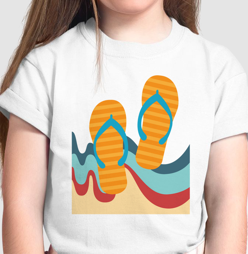 Camiseta InfantilSandálias na Praia