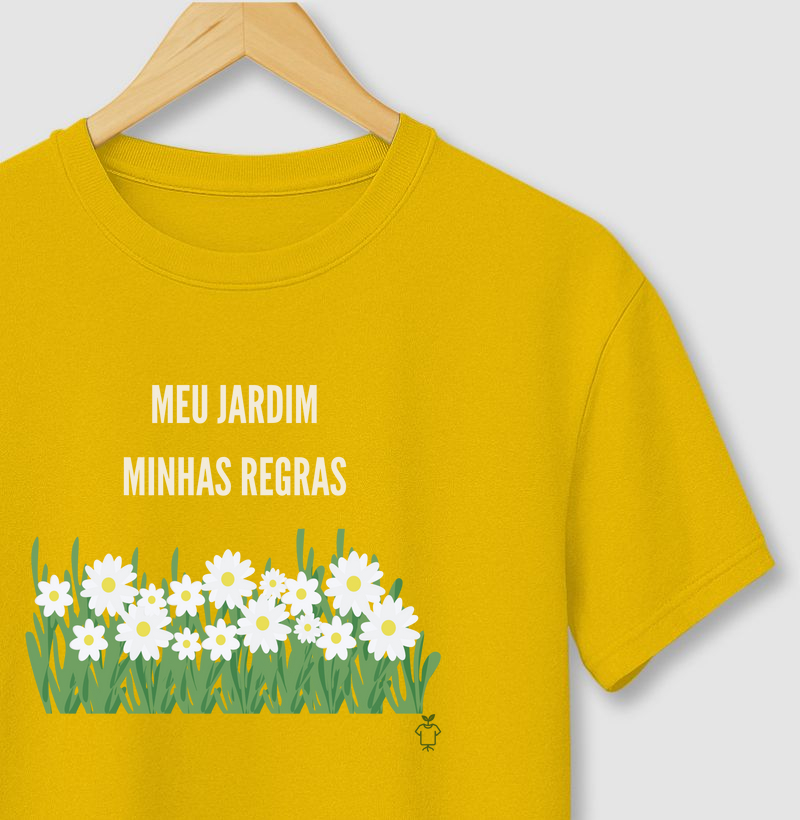 Camiseta Meu Jardim Minhas Regras - Margaridas