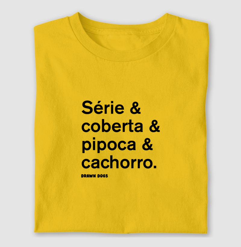 Série & coberta & pipoca & cachorro