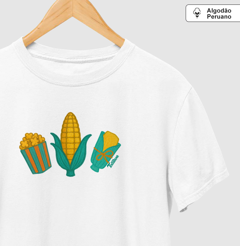 Camiseta de Algodão Peruano "Milhos"