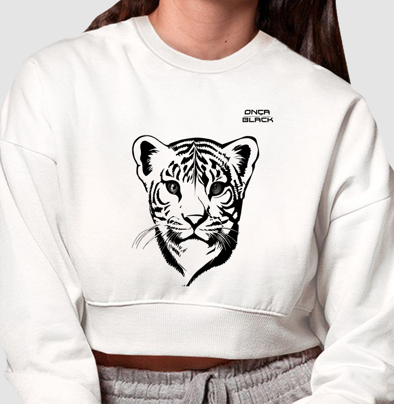 Cropped Moletom Onça